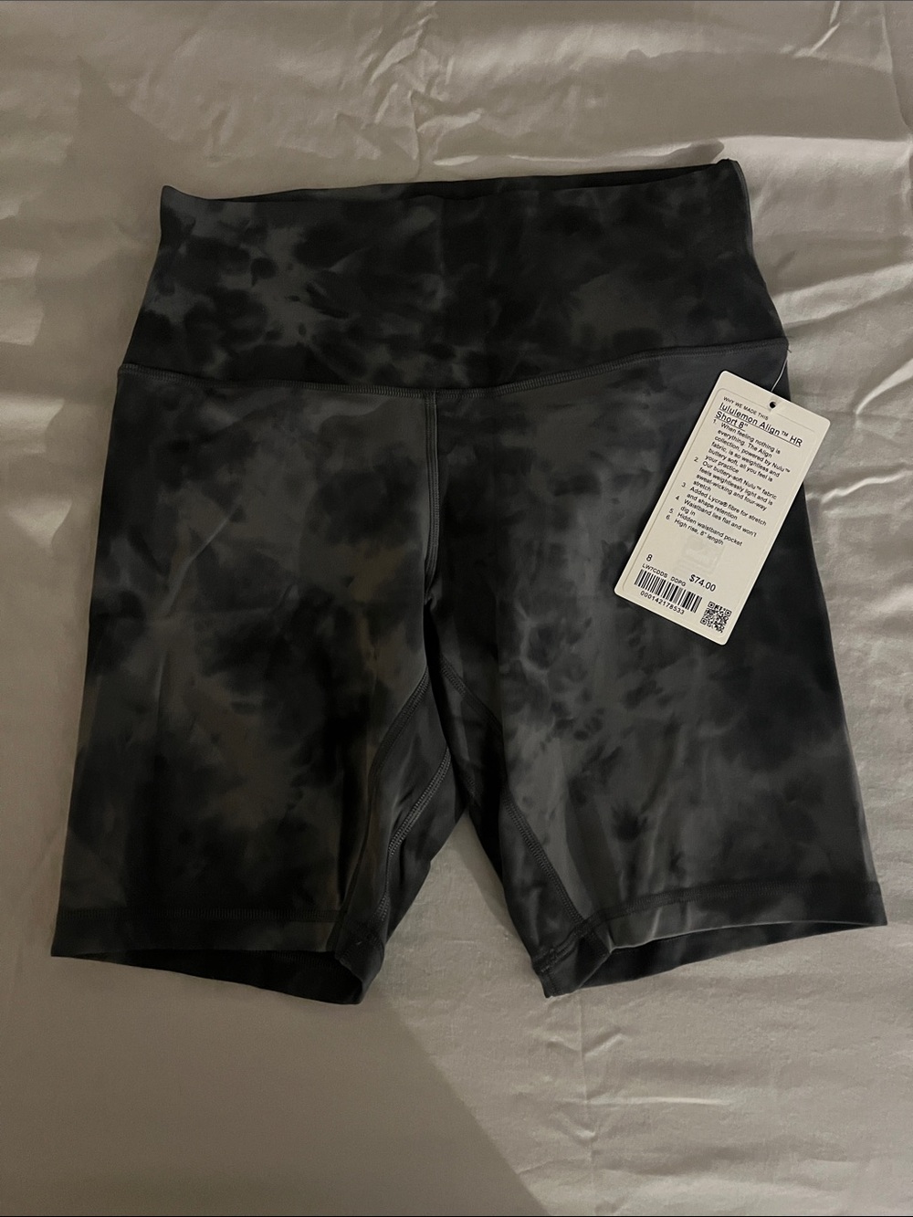 lululemon athletica Black Tie-Dye High-Rise Bike Shorts